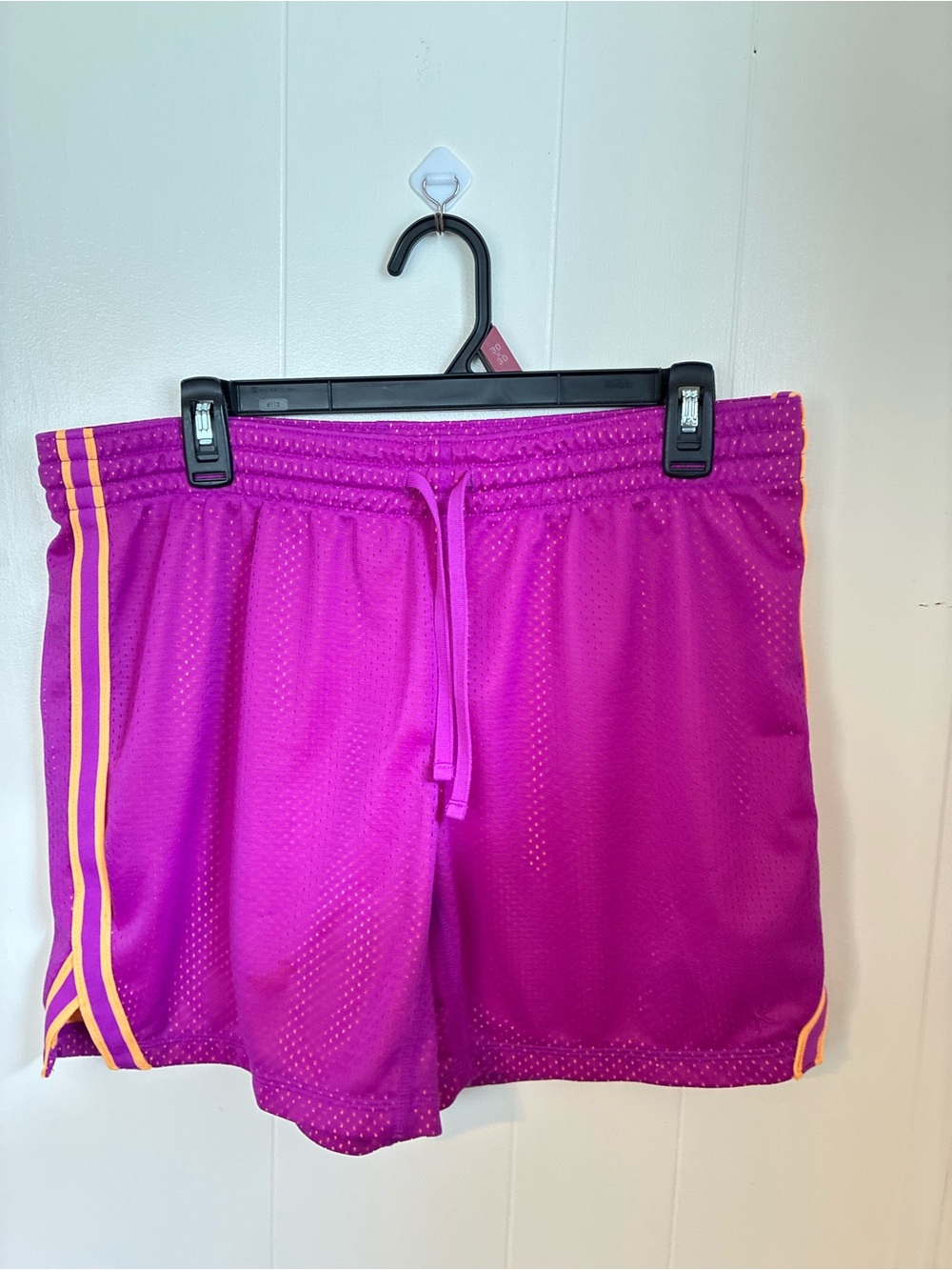 Danskin Fuchsia Athletic Mesh Shorts with Yellow Trim